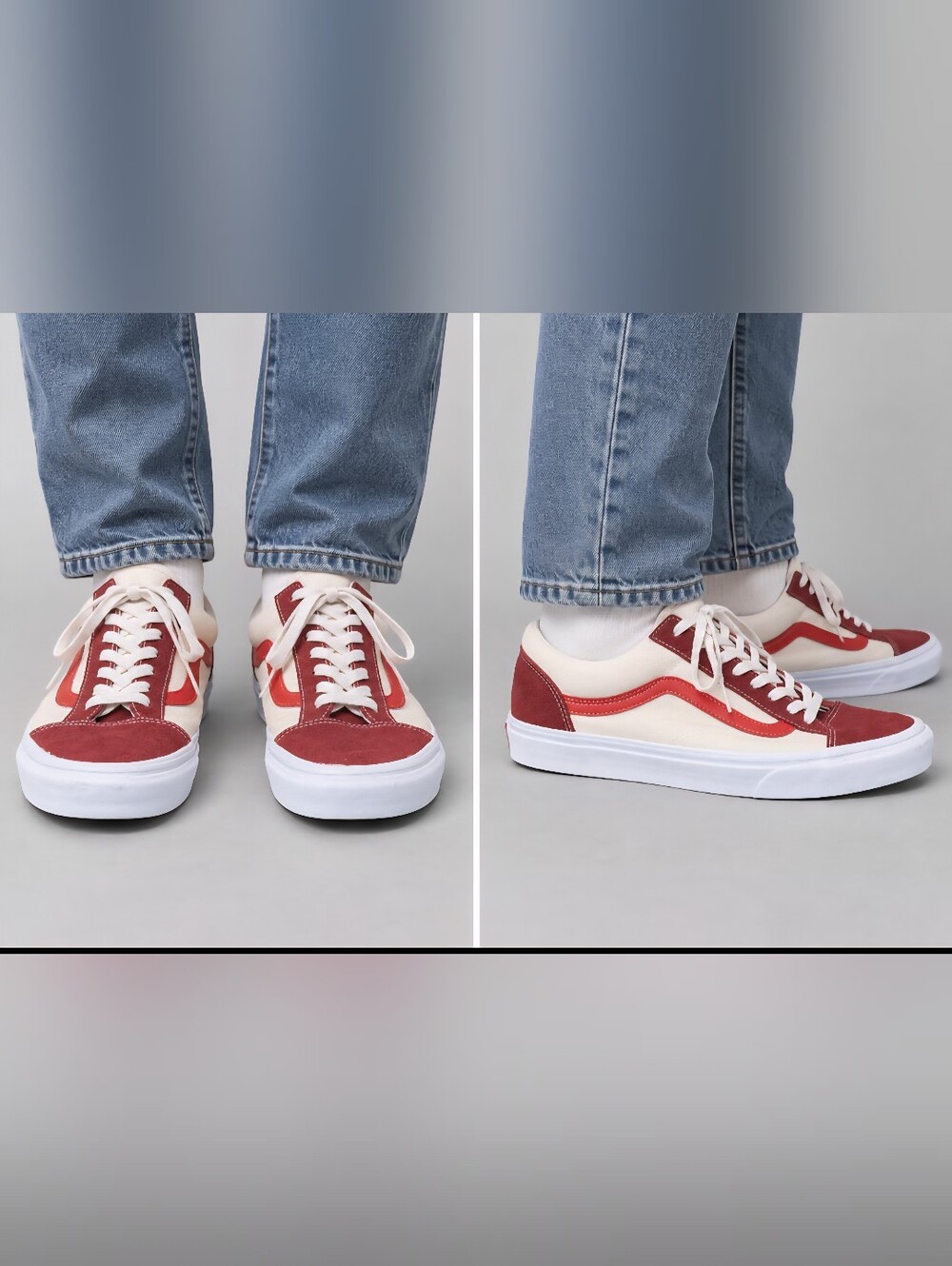 Vans Style 36 Retro Sport Biking Red Cream Maroon Suede Men's Size 12